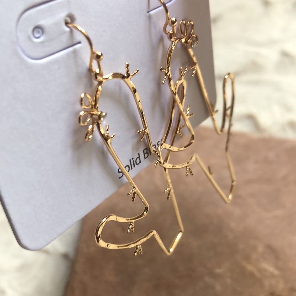 Bella Jack Western Goldtone Cactus Earrings - Picture 5 of 10